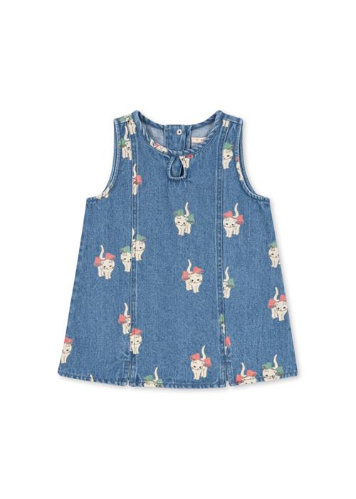 Konges Sløjd GOTS Magot Denim-kjole Bow Kitty Denim  Bow Kitty Denim 4 Y  Blå  4 år  kvinde