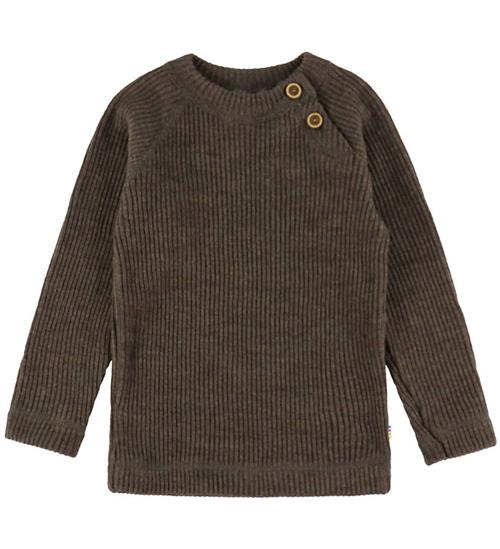 Joha Bluse - Strik - Uld - Brun Meleret