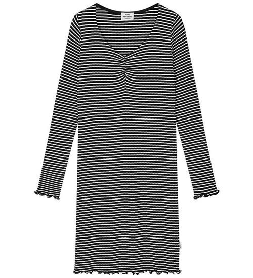 Mads Nørgaard Kjole - Rib - Viskose - Tikina - Black/Vanilla Ice