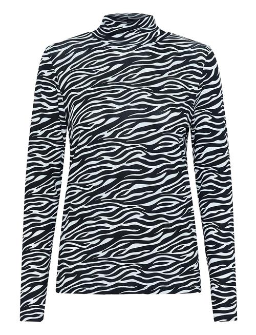 Slhanadi Printed Rollneck Ls Soaked In Luxury Black