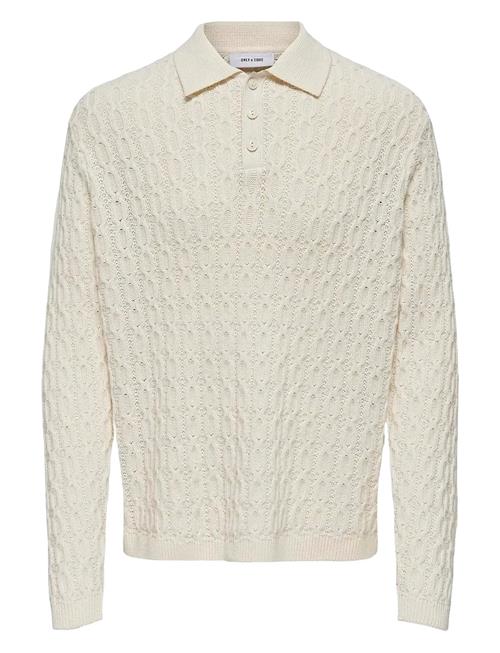 Onsleonard Life Reg 7 Polo Knit Cs ONLY & SONS Cream