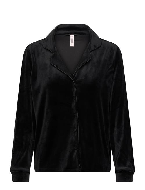 Jacket Ls Velours Piping Hunkemöller Black