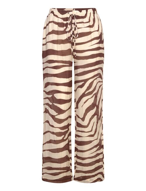 Zebra-Print Fluid Trousers Mango Beige