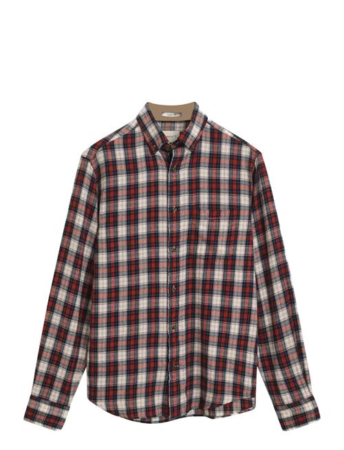 Reg Windblown Flannel Check Shirt GANT Brown
