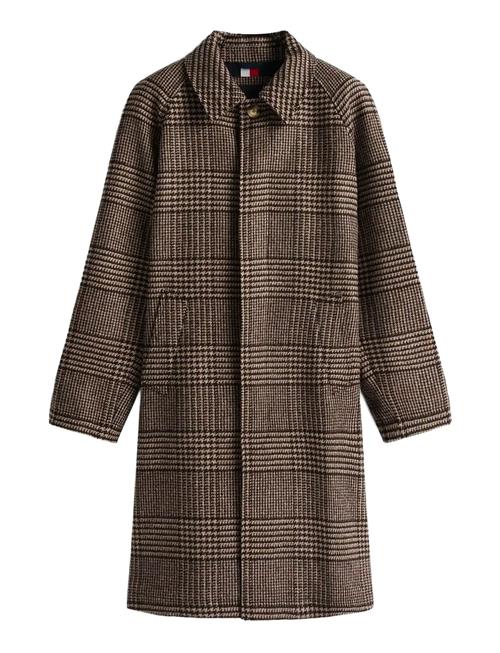 Wool Check Coat Tommy Hilfiger Brown