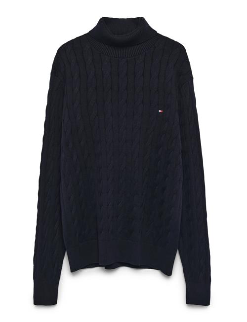 Classic Cotton Cable Roll Neck Tommy Hilfiger Navy