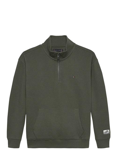 Texture Half Zip Sweatshirt Tommy Hilfiger Khaki