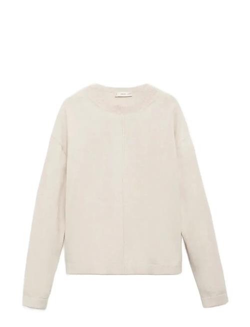 Decorative Seams Cotton Sweater Mango Cream