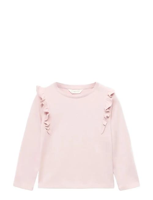 Frills Cotton T-Shirt Mango Pink