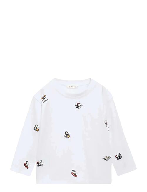 Snoopy Embroidered T-Shirt Mango White