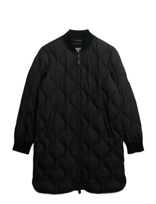Long Quilted Liner Jacket Superdry Black