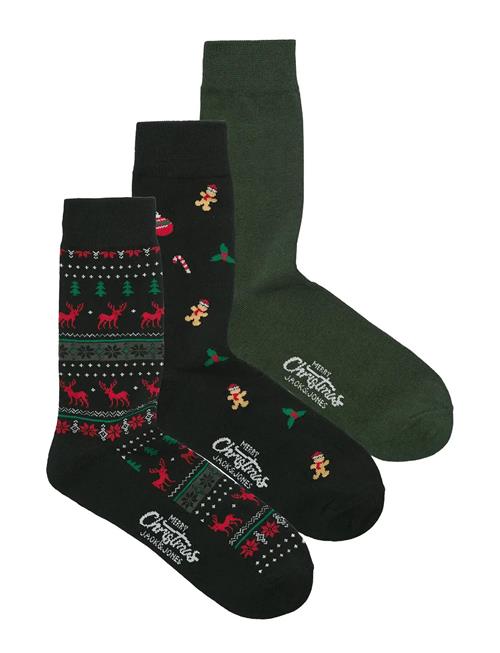 Jack & Jones Jacxmas Reindeer Socks 3 Pack Jack & J S Patterned