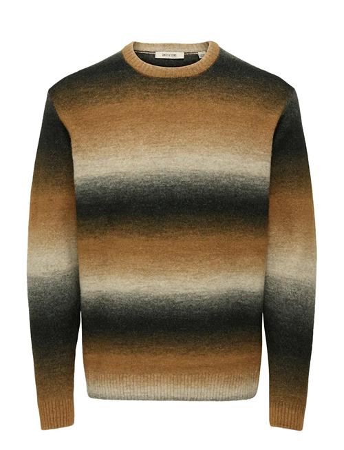 Onsbertil Reg Ls Crew Knit ONLY & SONS Brown