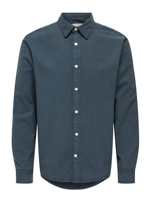 Onsotto Reg Peach Finish Ls Shirt ONLY & SONS Blue
