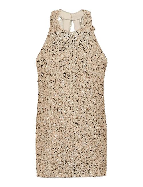 Vmbella Sl O-Neck Short Sq Dress Jrs Ga Vero Moda Beige