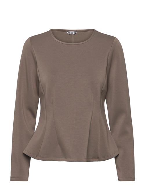 Objdorina L/S Re Sculpture Top E Wi 25 Object Brown