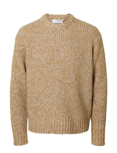 Slhchicago Ls Knit Relaxed Crew Neck Selected Beige