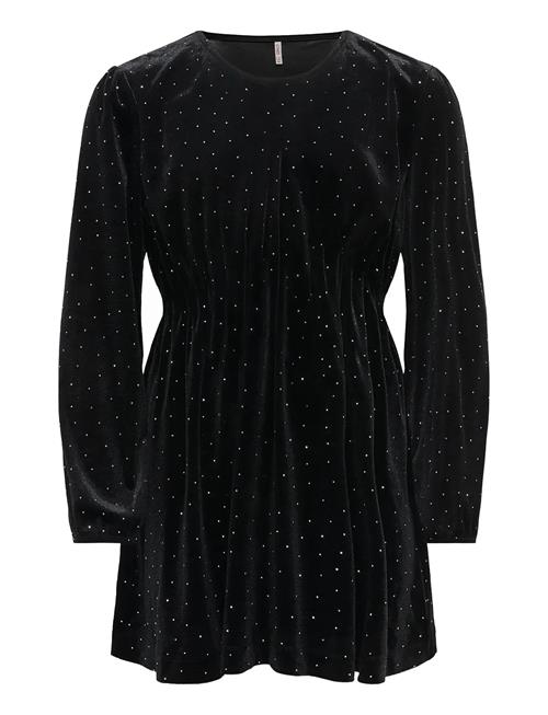 Kogvella L/S O-Neck Velvet Dress Jrs Kids Only Black