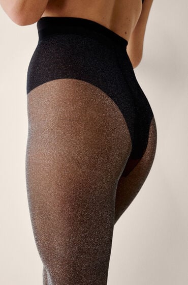 Hunkemöller Strømpebukser i lurex sort