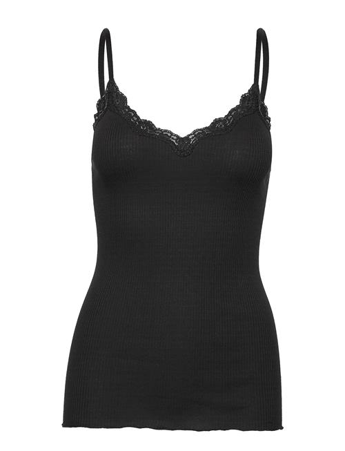 Organic Strap Top W/Lace Rosemunde Black