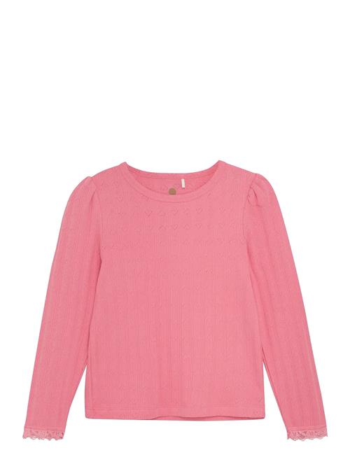 T-Shirt Ls Pointelle En Fant Pink