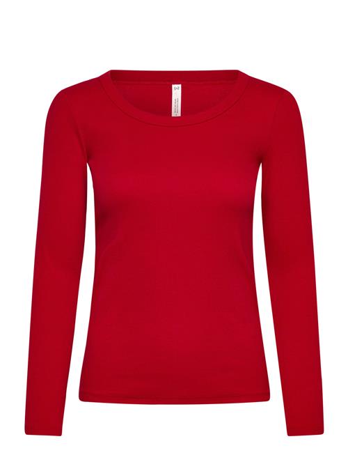 Top Ls Crew Rib Cotton Hunkemöller Red