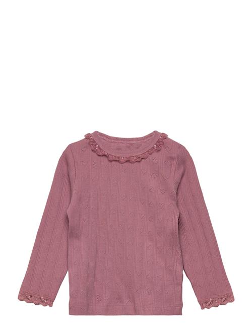 T-Shirt Ls Pointelle En Fant Pink