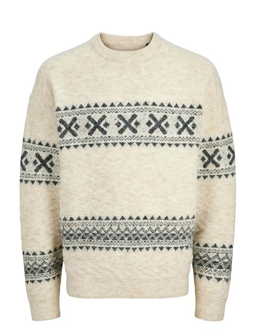 Jack & Jones Jprblumax Fairisle Knit Crew Neck Ln Jack & J S Cream