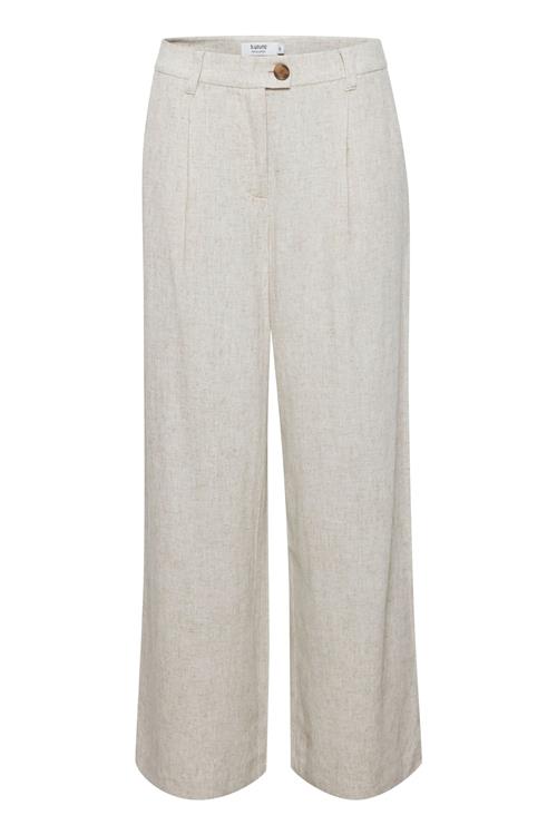 b.young Bukser med lægfolder 'Johanna'  hvid-meleret