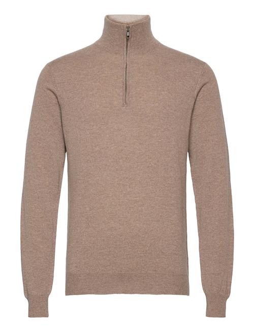 Man Half Zip Davida Cashmere Beige