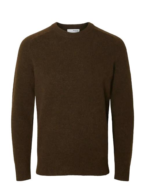 Slhrai Ls Knit Crew Neck Noos Selected Brown