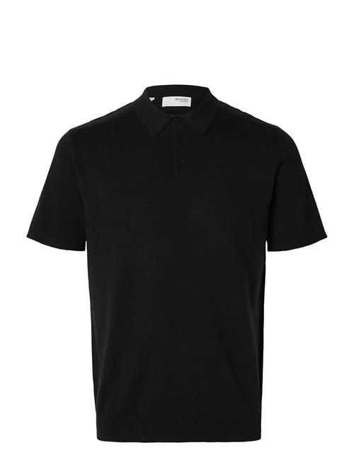 Slhberg Ss Knit Polo Noos Selected Black