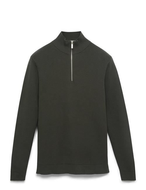 Slhdane Ls Knit Structure Half Zip Noos Selected Khaki