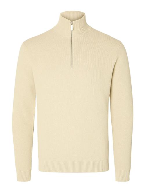 Slhdane Ls Knit Structure Half Zip Noos Selected Cream