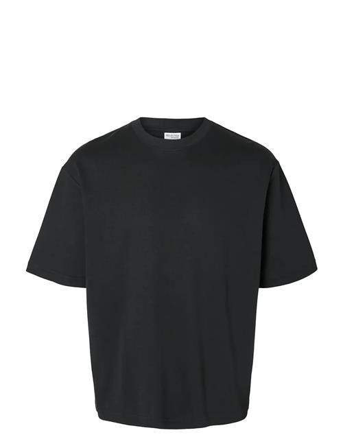 Slhlooseoscar Ss O-Neck Tee Noos Selected Black