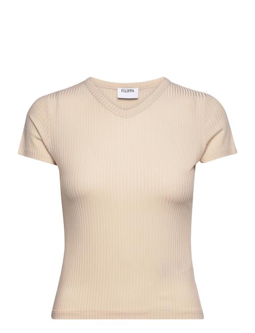 High V Neck Tee Filippa K Beige