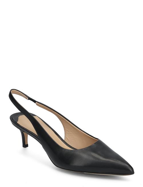Lolah Burnished Leather Slingback Pump Lauren Ralph Lauren Black