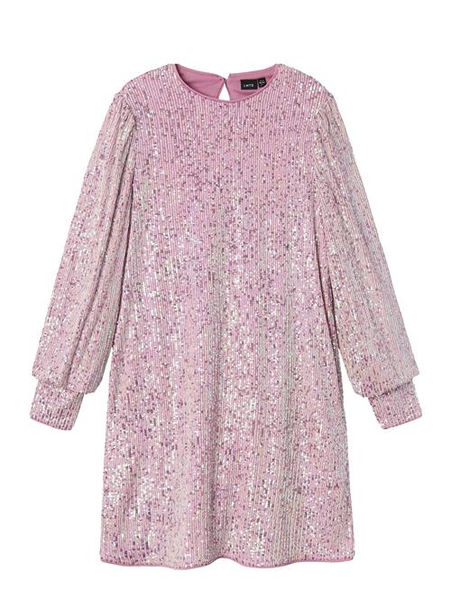 Nlfrink Ls Sequins Dress LMTD Pink
