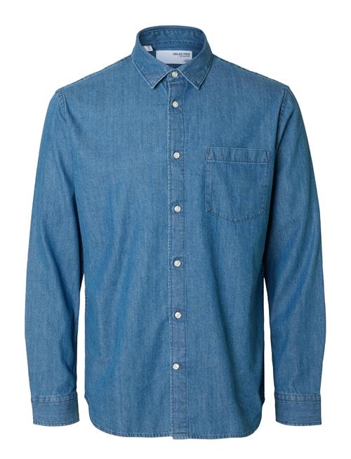Slhregcarlo Denim Ls Shirt Noos Selected Blue