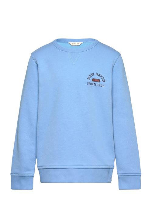 Graphic C-Neck Sweat GANT Blue