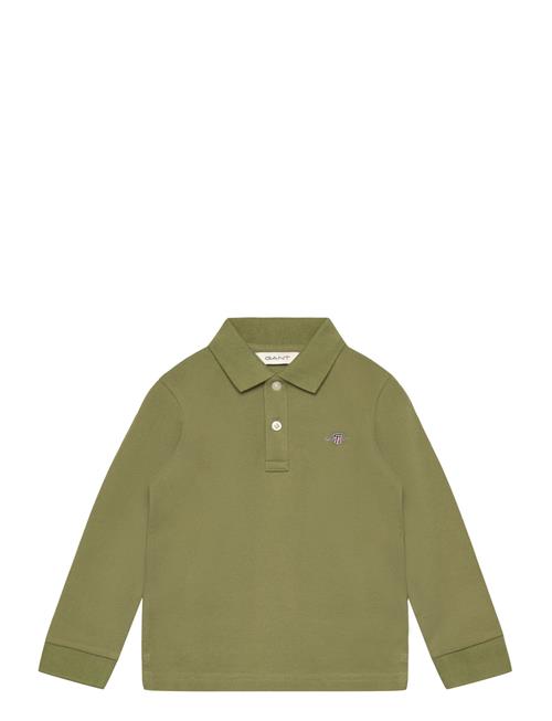 Shield Ls Pique Polo GANT Khaki