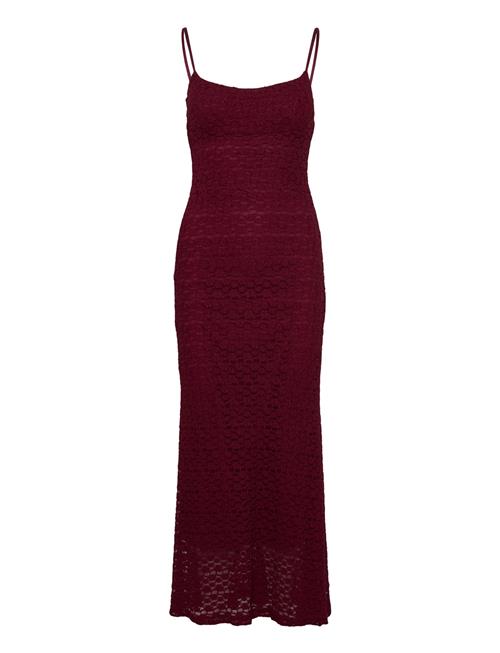 Louisa Mesh Midi Dress Bardot Burgundy