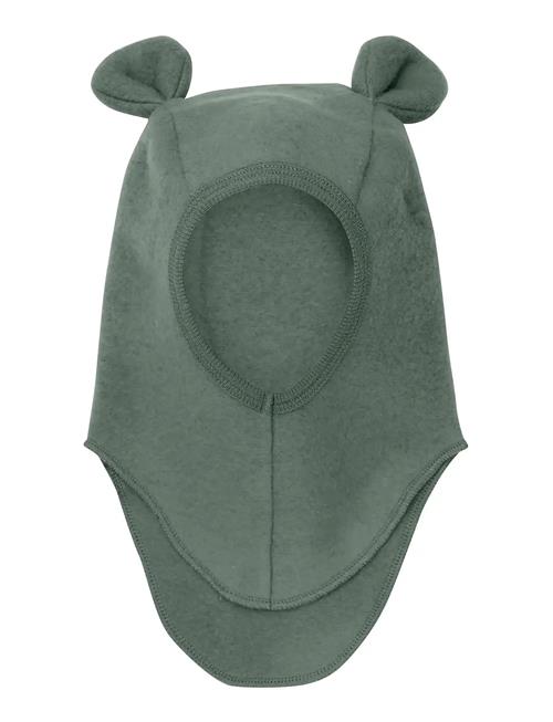 Balaclava Ears Wool Fleece Huttelihut Khaki
