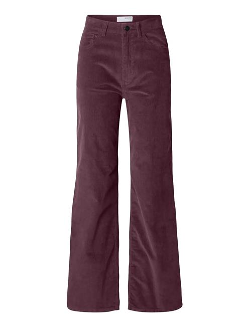 Slfwide Runa Hw Corduroy Pant Noos Selected Burgundy