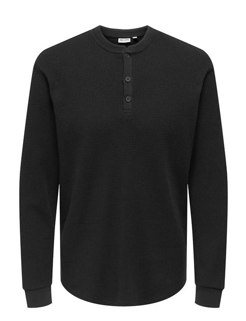 Onstobie Reg Ls Henley Tee Noos ONLY & SONS Black