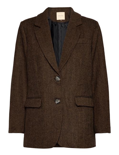 Jacket From Freequent In A Soft Wool Blend With An Elegant Herringb Pattern. FREE/QUENT Brown