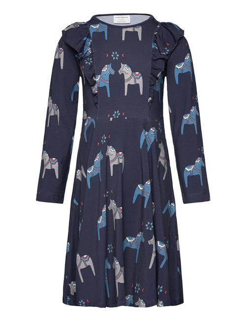 Bamboo Flared Dress Navy Dala Horse Geggamoja Navy