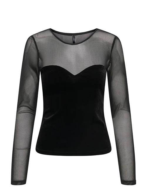 Onlsmooth L/S Mesh Mix Top Box Jrs ONLY Black