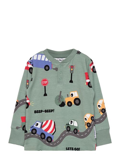 Bamboo Grandpa Sweater Navy Dala Horse Geggamoja Green
