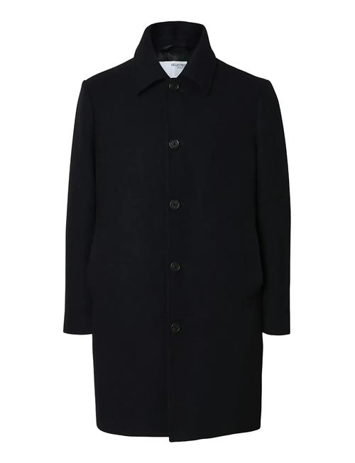 Slharchive Wool Blend Car Coat Selected Black